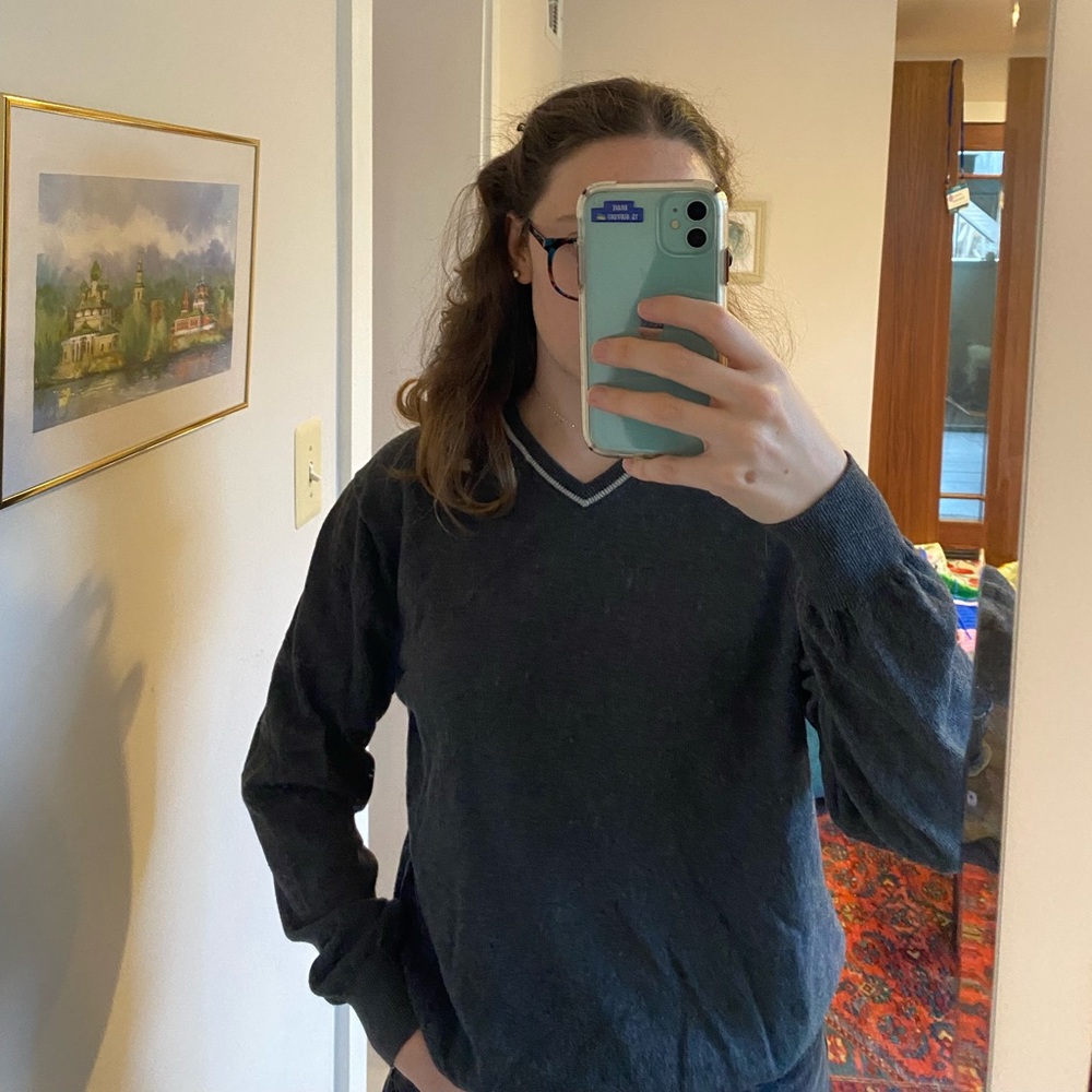 Joseph Charcoal V-Neck Sweater